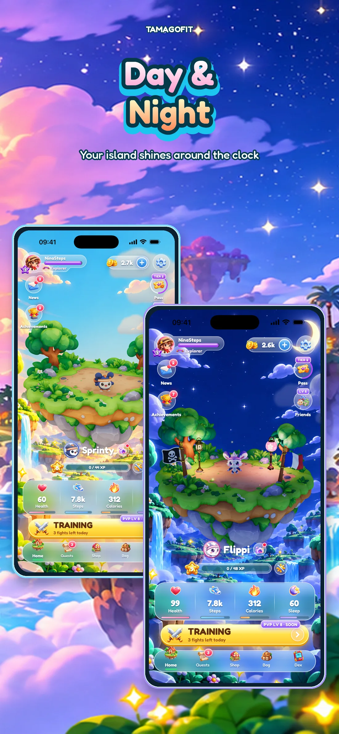 Day and night: your island shines around the clock.